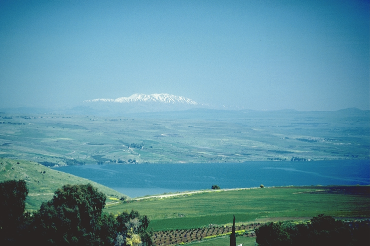 Berg Hermon en de Zee van Galilea